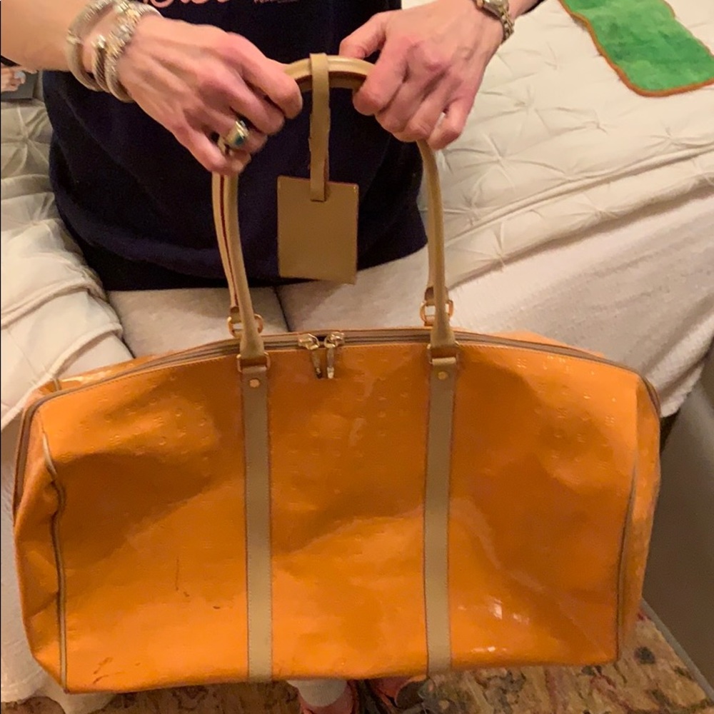 Orange ARCARDIA leather weekend bag!